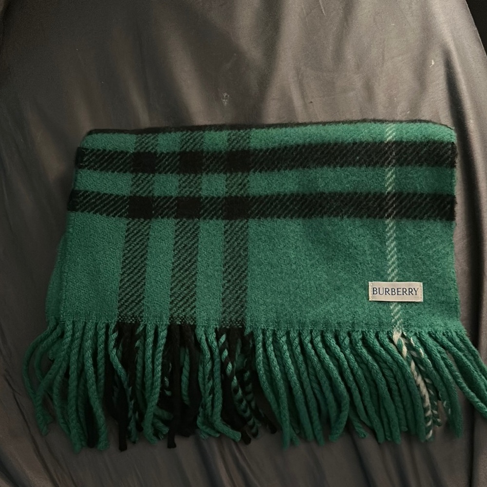 Burberry Green Plaid Scarf